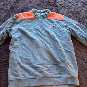 Vineyard Vines Men's blue and Orange Zip-Up Sweater